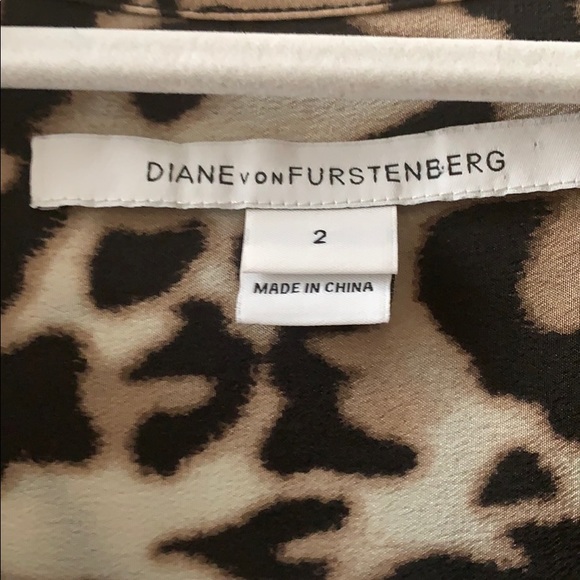 Diane von furstenberg leopard 100% silk blouse - Picture 4 of 6